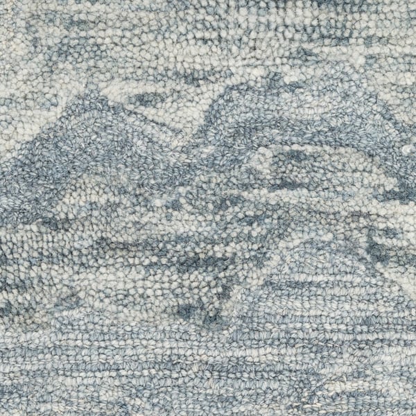 Graceful GRU-01 Blue Wool Hand-Tufted Area Rug
