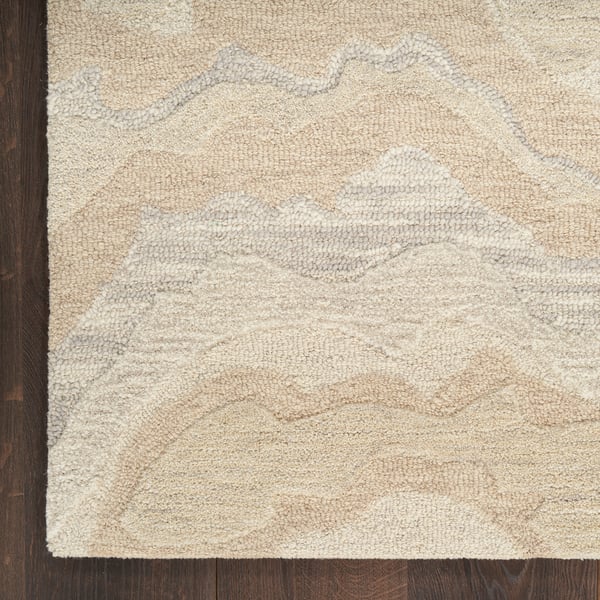 Graceful GRU-01 Blue Wool Hand-Tufted Area Rug