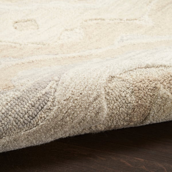 Graceful GRU-01 Blue Wool Hand-Tufted Area Rug