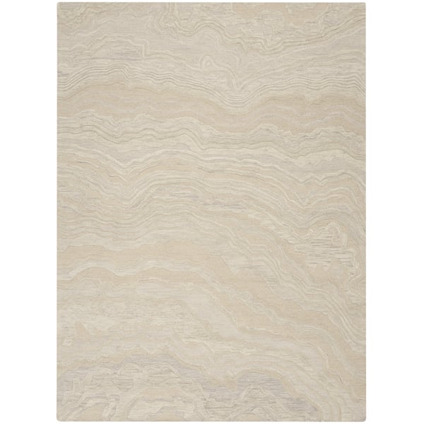 Graceful GRU-01 Blue Wool Hand-Tufted Area Rug