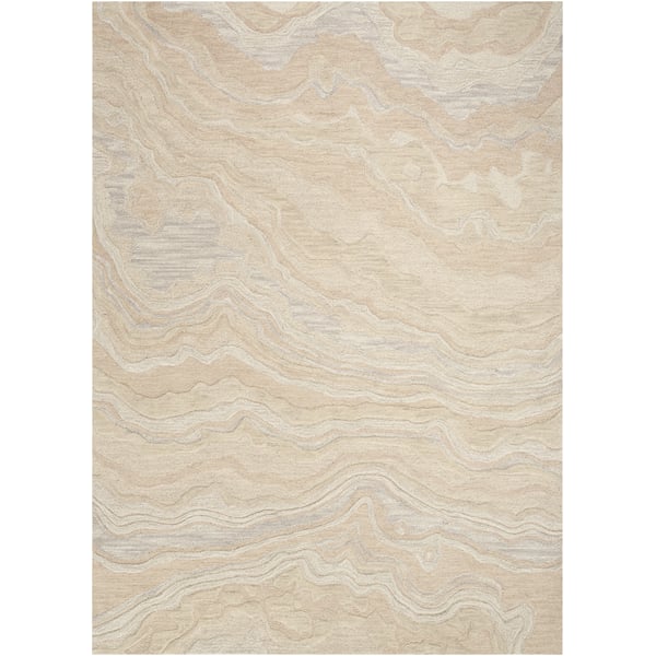 Graceful GRU-01 Blue Wool Hand-Tufted Area Rug