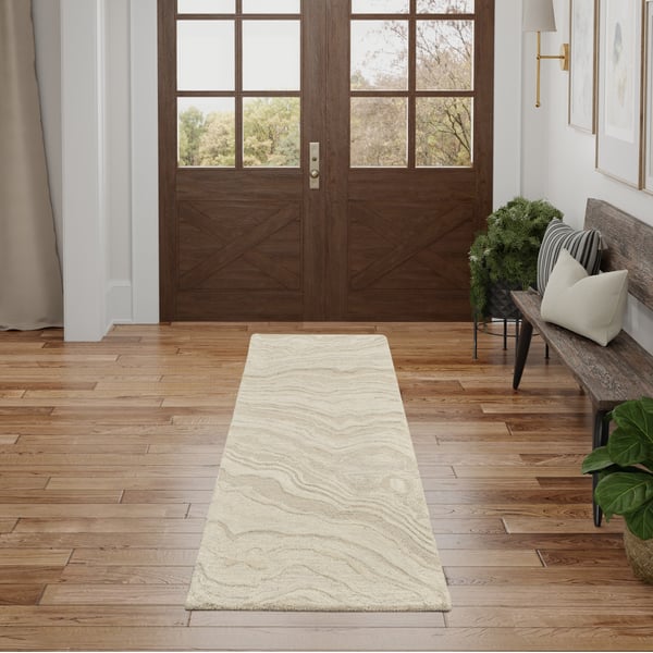 Graceful GRU-01 Blue Wool Hand-Tufted Area Rug