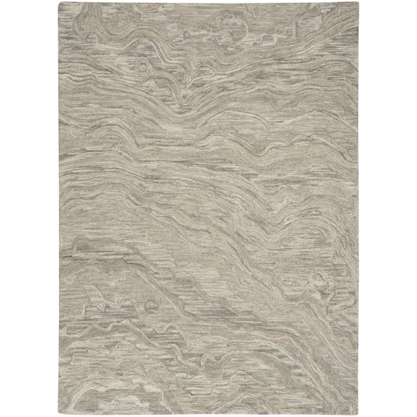 Graceful GRU-01 Blue Wool Hand-Tufted Area Rug