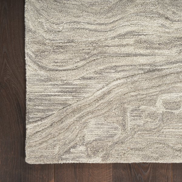 Graceful GRU-01 Blue Wool Hand-Tufted Area Rug