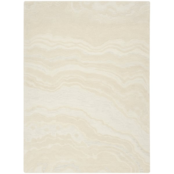 Graceful GRU-01 Blue Wool Hand-Tufted Area Rug