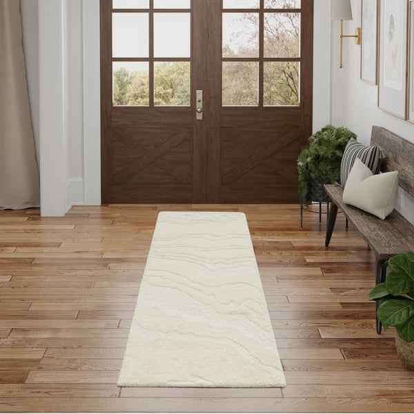 Graceful GRU-01 Blue Wool Hand-Tufted Area Rug