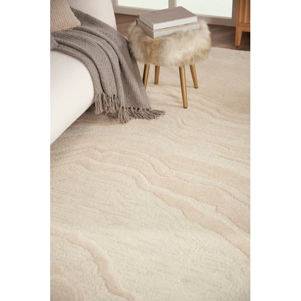 Graceful GRU-01 Blue Wool Hand-Tufted Area Rug