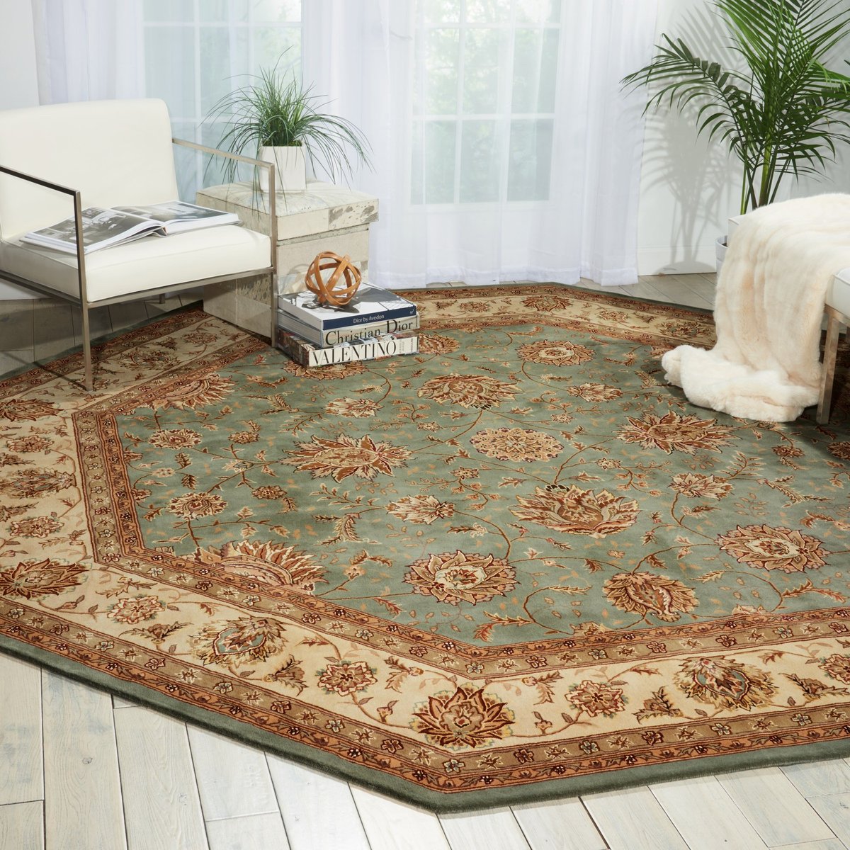 Nourison 2000 2210 Blue Wool Hand-Tufted Area Rug