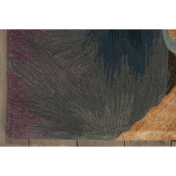 Prismatic PRS-08 Orange/Peach/Violet/Medium Grey/Light Grey Wool Hand-Tufted Area Rug