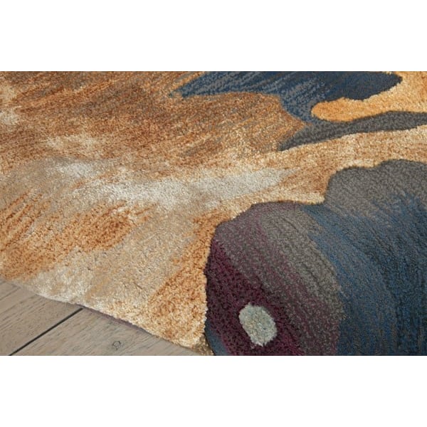 Prismatic PRS-08 Orange/Peach/Violet/Medium Grey/Light Grey Wool Hand-Tufted Area Rug