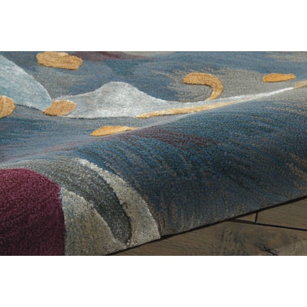 Prismatic PRS-08 Orange/Peach/Violet/Medium Grey/Light Grey Wool Hand-Tufted Area Rug