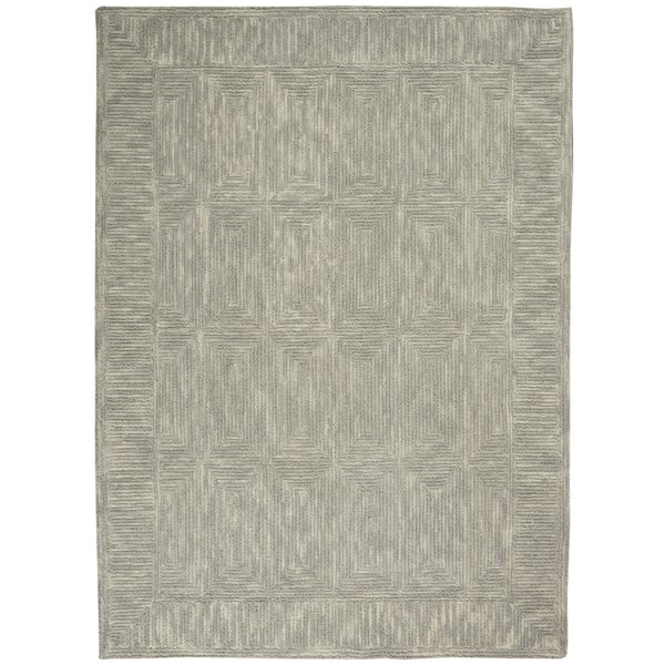 Vail VAI-04 Ivory/Grey/Teal Wool Hand-Tufted Area Rug