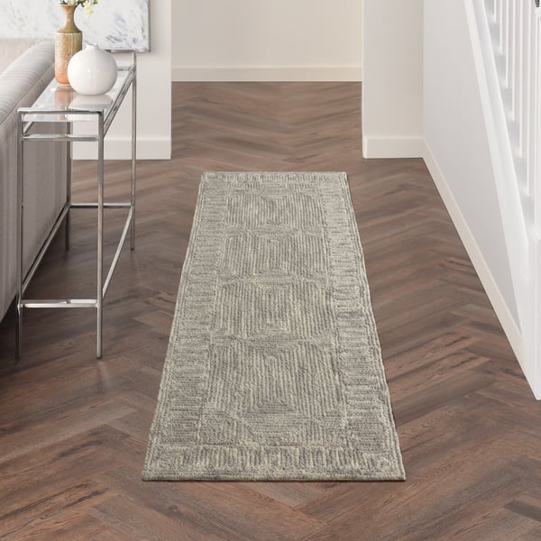 Vail VAI-04 Ivory/Grey/Teal Wool Hand-Tufted Area Rug