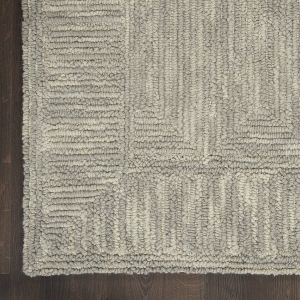 Vail VAI-04 Ivory/Grey/Teal Wool Hand-Tufted Area Rug