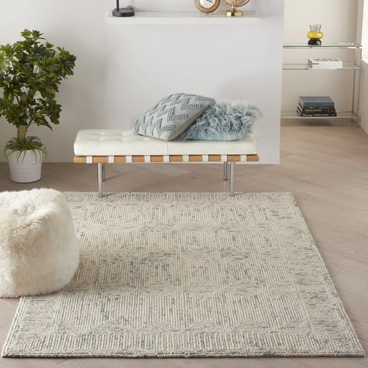 Vail VAI-04 Ivory/Grey/Teal Wool Hand-Tufted Area Rug