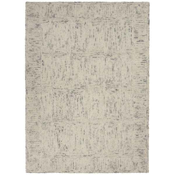 Vail VAI-04 Ivory/Grey/Teal Wool Hand-Tufted Area Rug