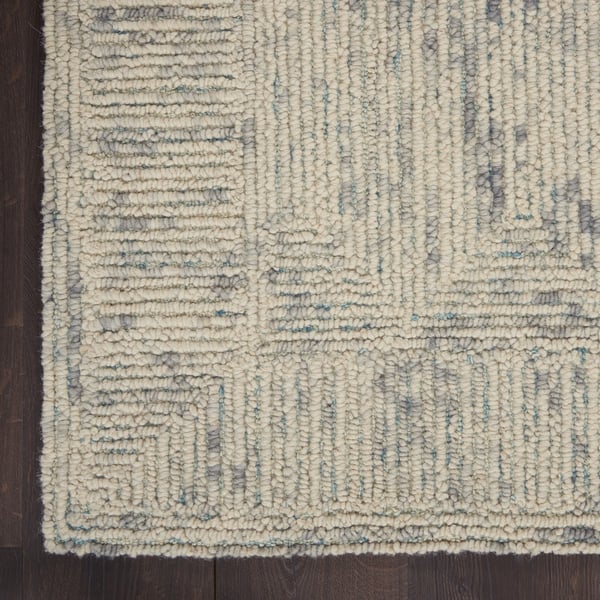 Vail VAI-04 Ivory/Grey/Teal Wool Hand-Tufted Area Rug