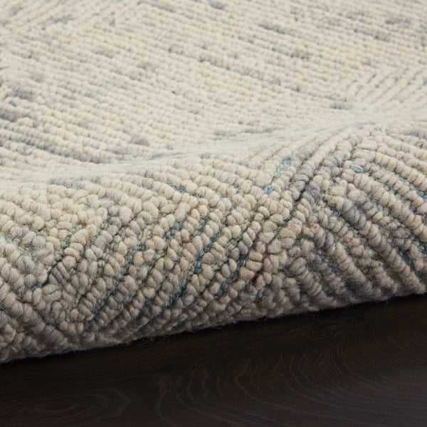 Vail VAI-04 Ivory/Grey/Teal Wool Hand-Tufted Area Rug
