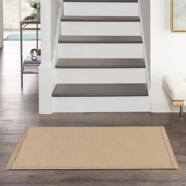 Washable Jute WSJ-03 Natural Jute/Cotton Non-Slip Backing Area Rug