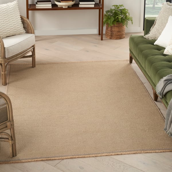 Washable Jute WSJ-03 Natural Jute/Cotton Non-Slip Backing Area Rug