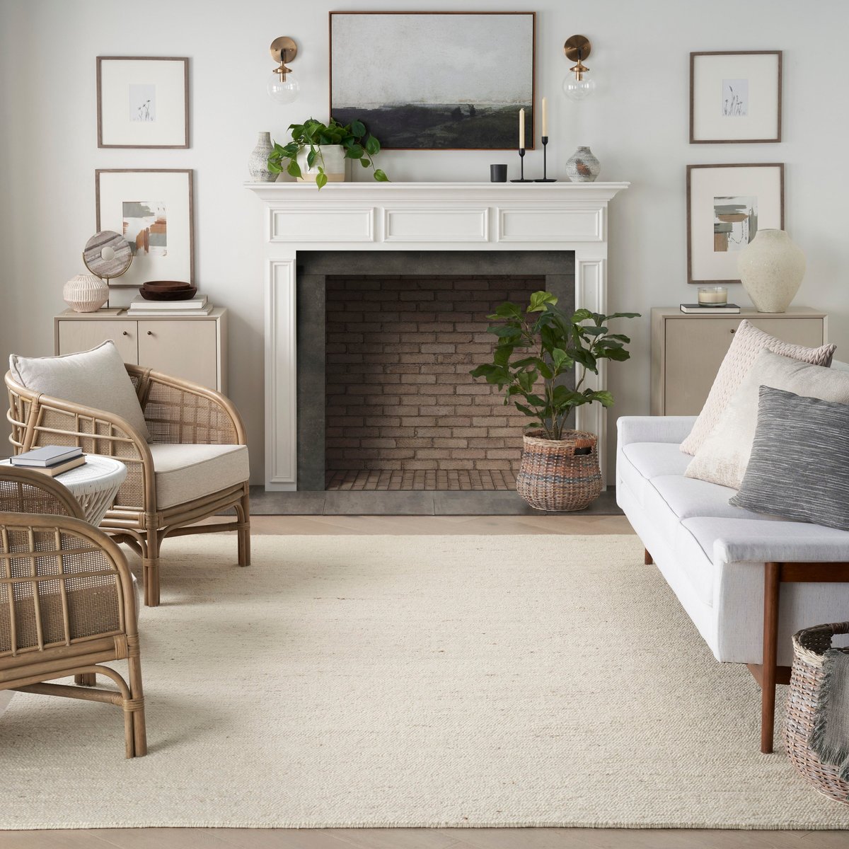 Alanna ALN-01 Silver Wool Handwoven Area Rug