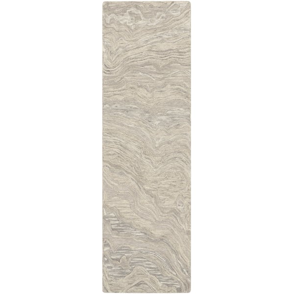Graceful GRU-01 Blue Wool Hand-Tufted Area Rug