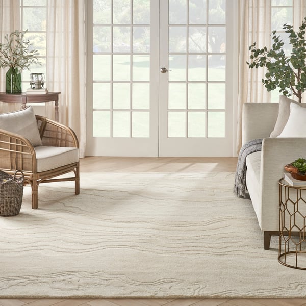 Graceful GRU-01 Blue Wool Hand-Tufted Area Rug