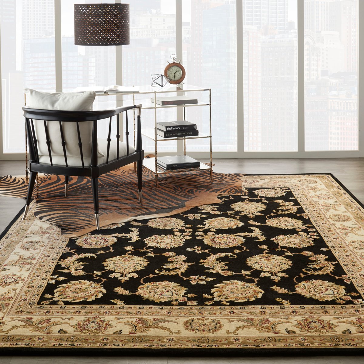 Nourison 2000 2022 Black Wool Hand-Tufted Area Rug