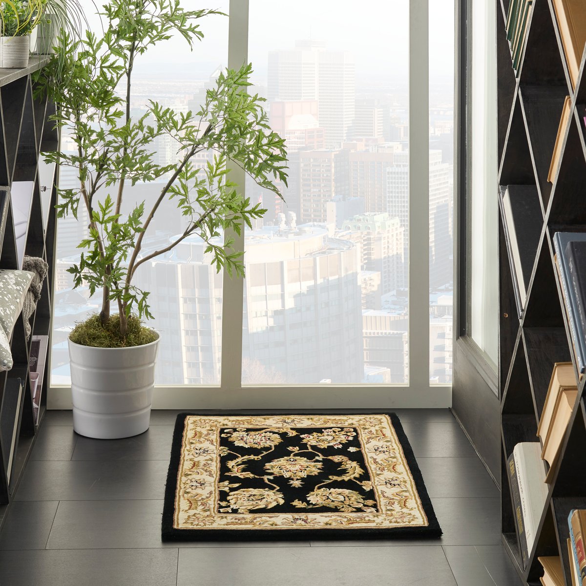 Nourison 2000 2022 Black Wool Hand-Tufted Area Rug