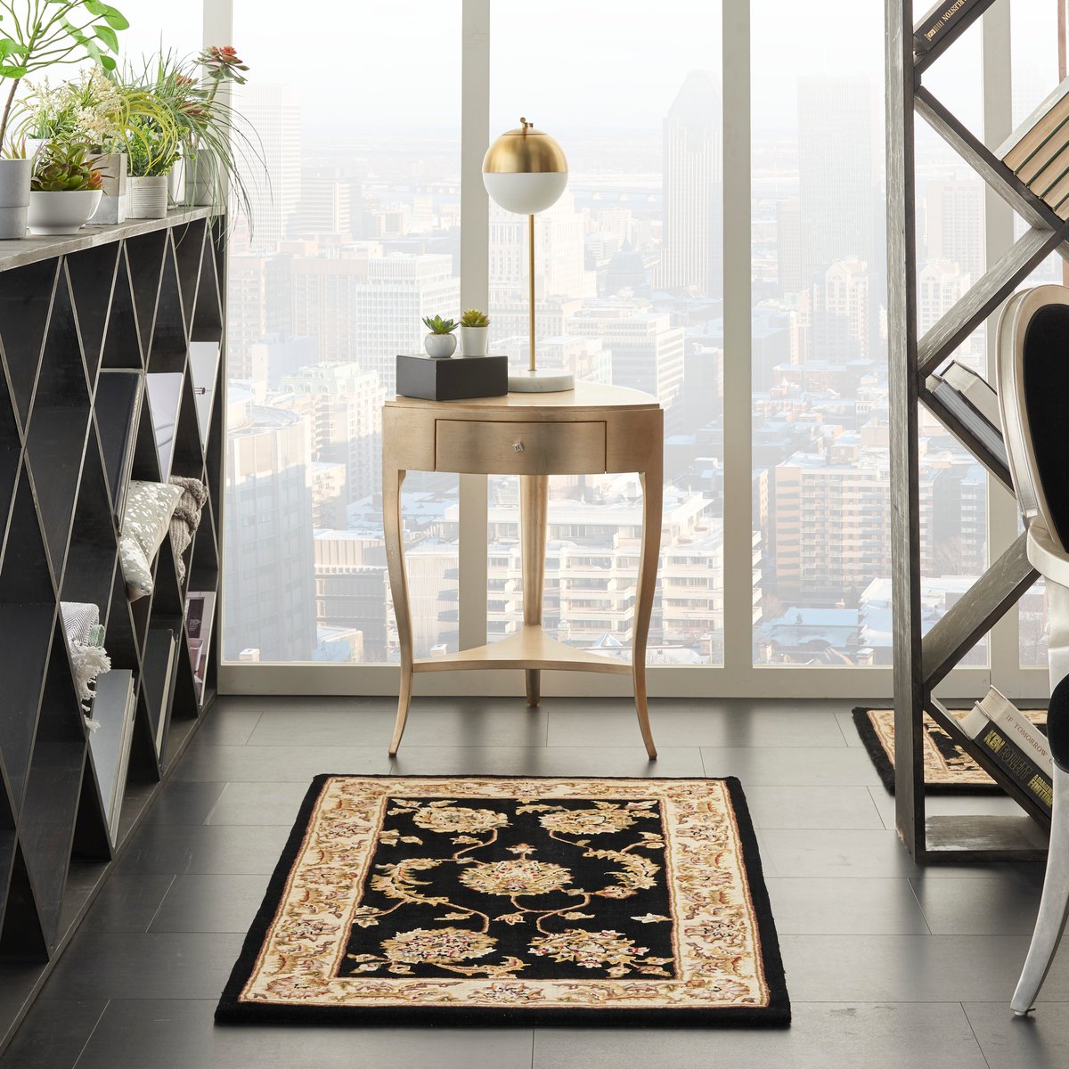 Nourison 2000 2022 Black Wool Hand-Tufted Area Rug