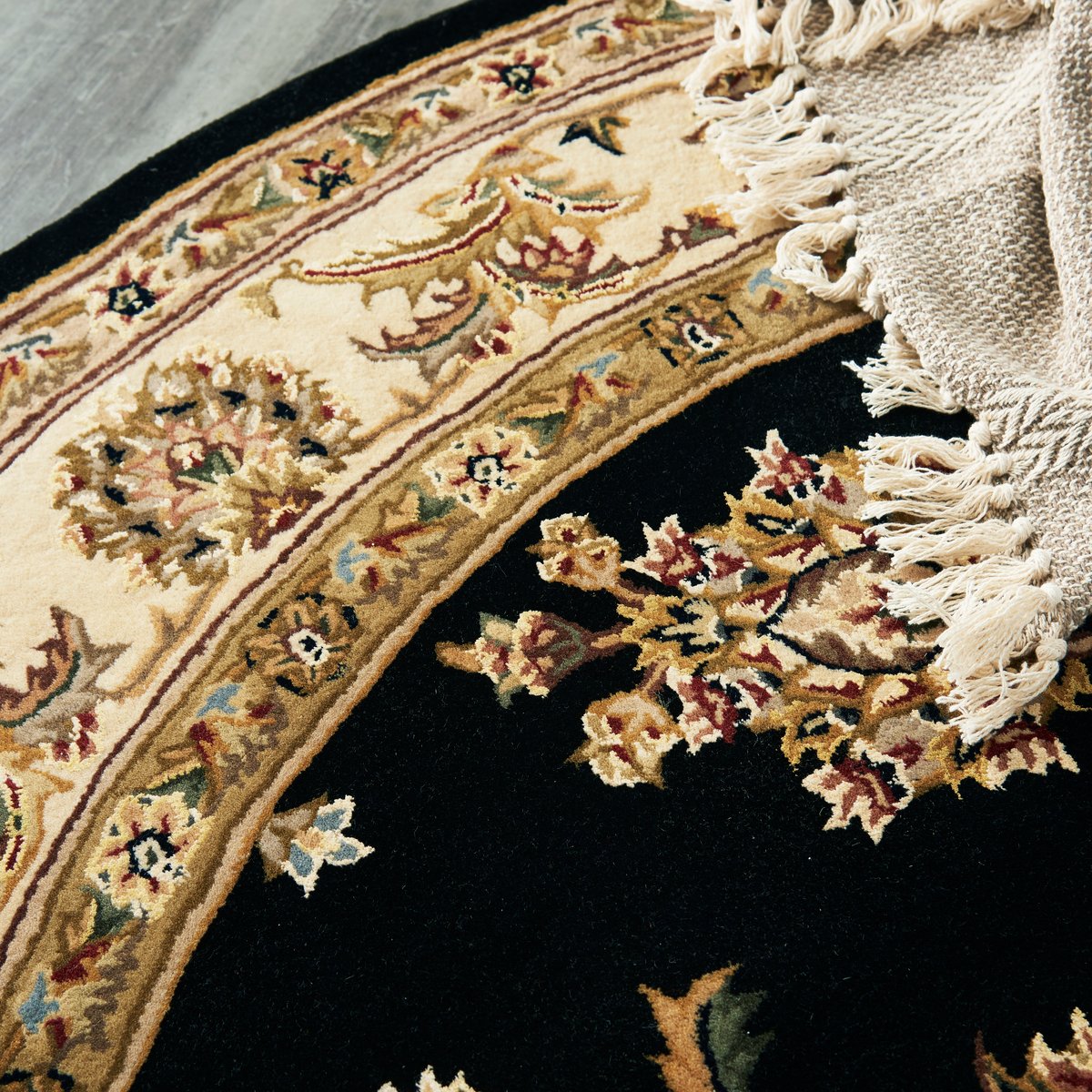 Nourison 2000 2022 Black Wool Hand-Tufted Area Rug