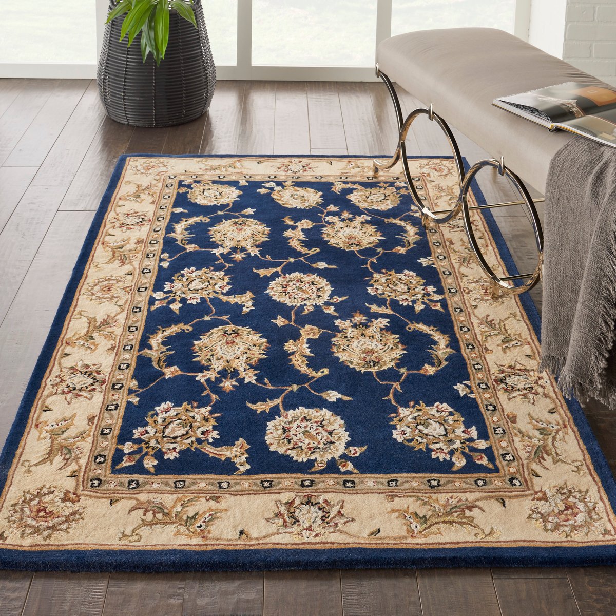 Nourison 2000 2022 Black Wool Hand-Tufted Area Rug