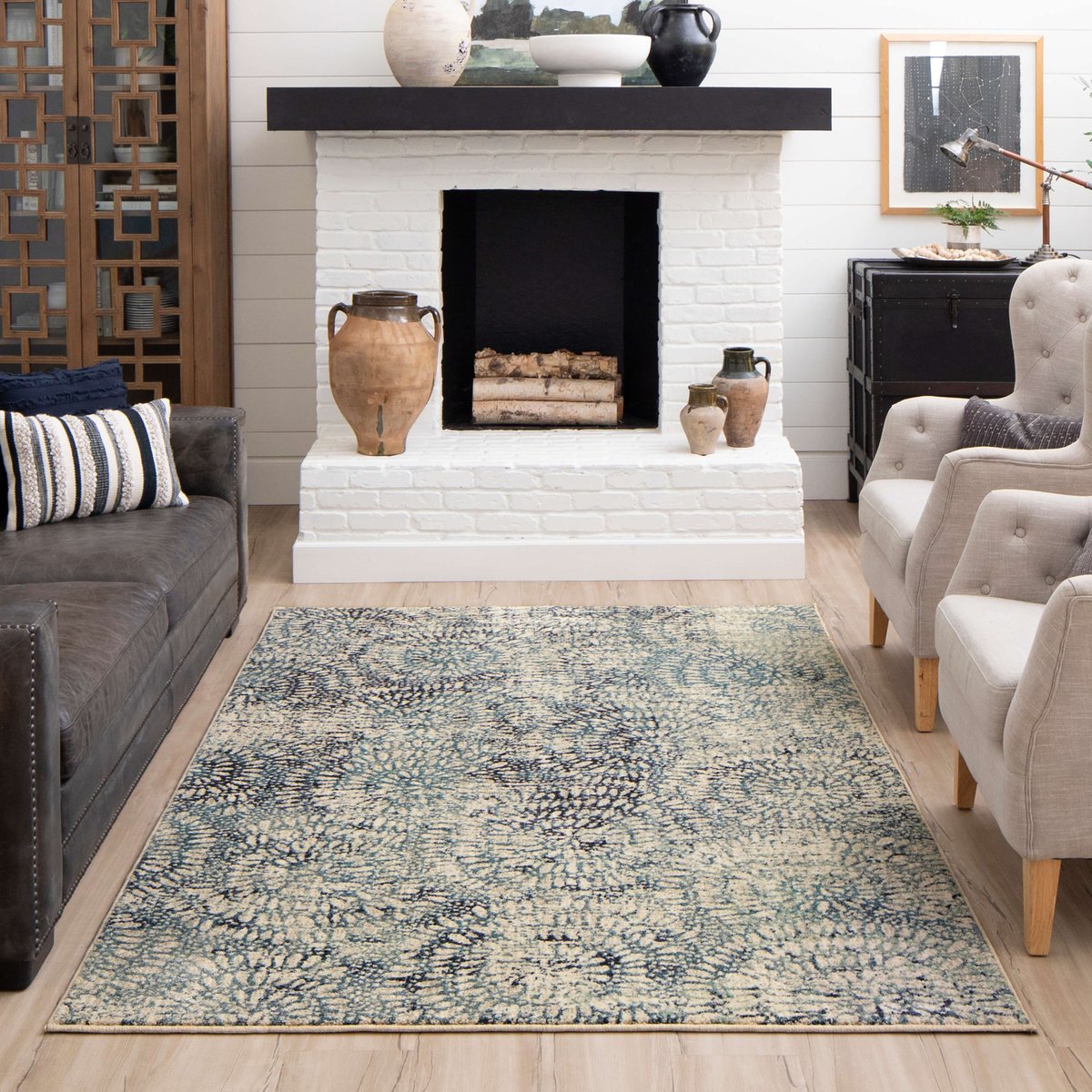 Expressions - Imprinted Blooms Area Rug