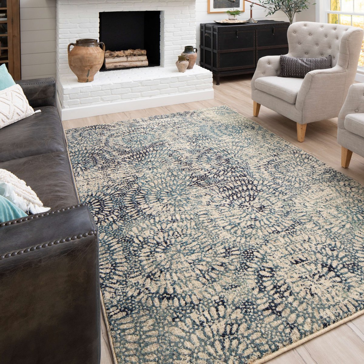 Expressions - Imprinted Blooms Area Rug