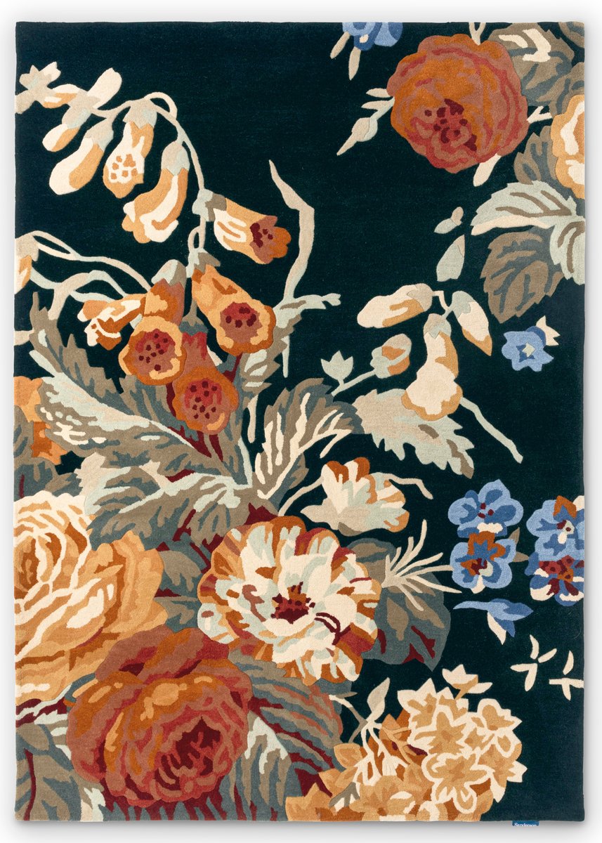 Stapleton Park Stapleton Park Navy/Burnt Orange Wool Hand-Tufted Area Rug
